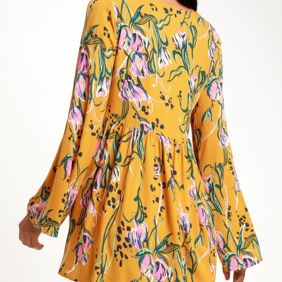 Free People Bella Yellow Floral Tunic - Picture 4 of 4